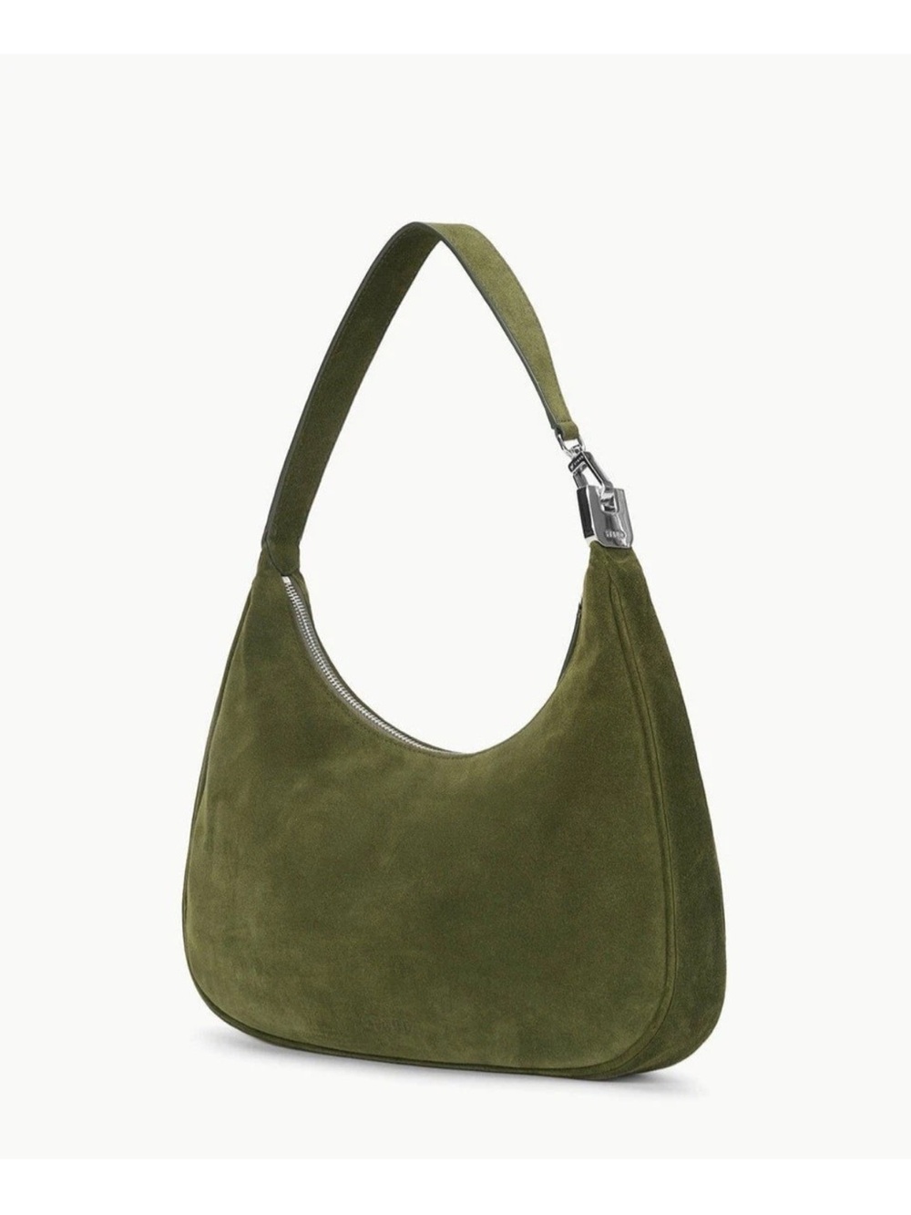 Staud Sylvie Olive Suede Shoulder Bag - Picture 2 of 8